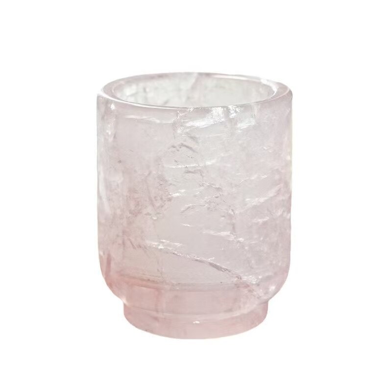 Rose Quartz Carved Cup Manufacturer - Natural for Home Office Decoration Craft