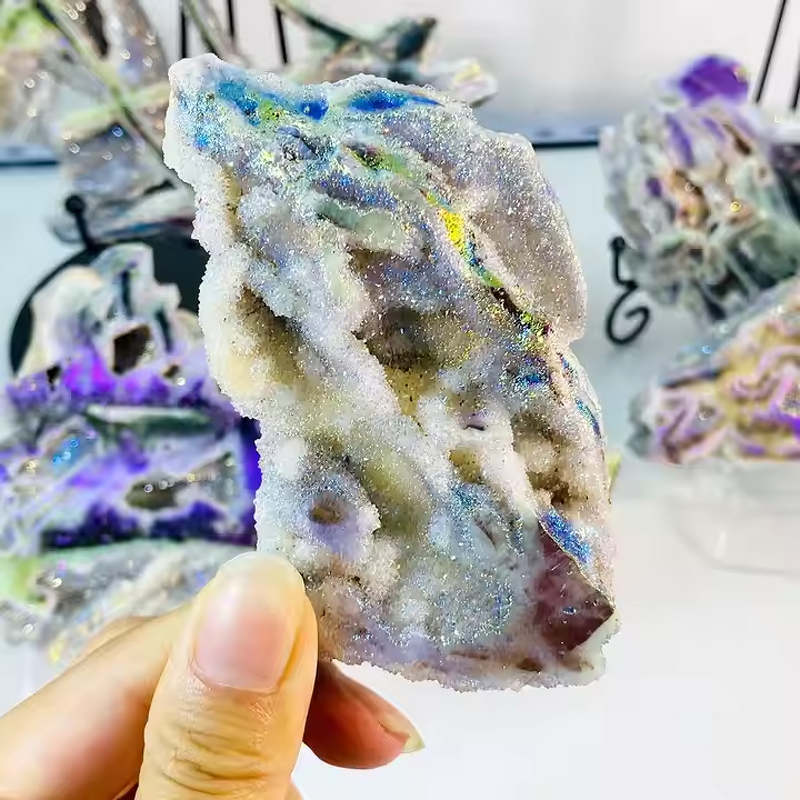 Aura Druzy Sphalerite Raw Stone Manufacturer - High Quality Natural Carved Healing Gemstone for Home Decoration