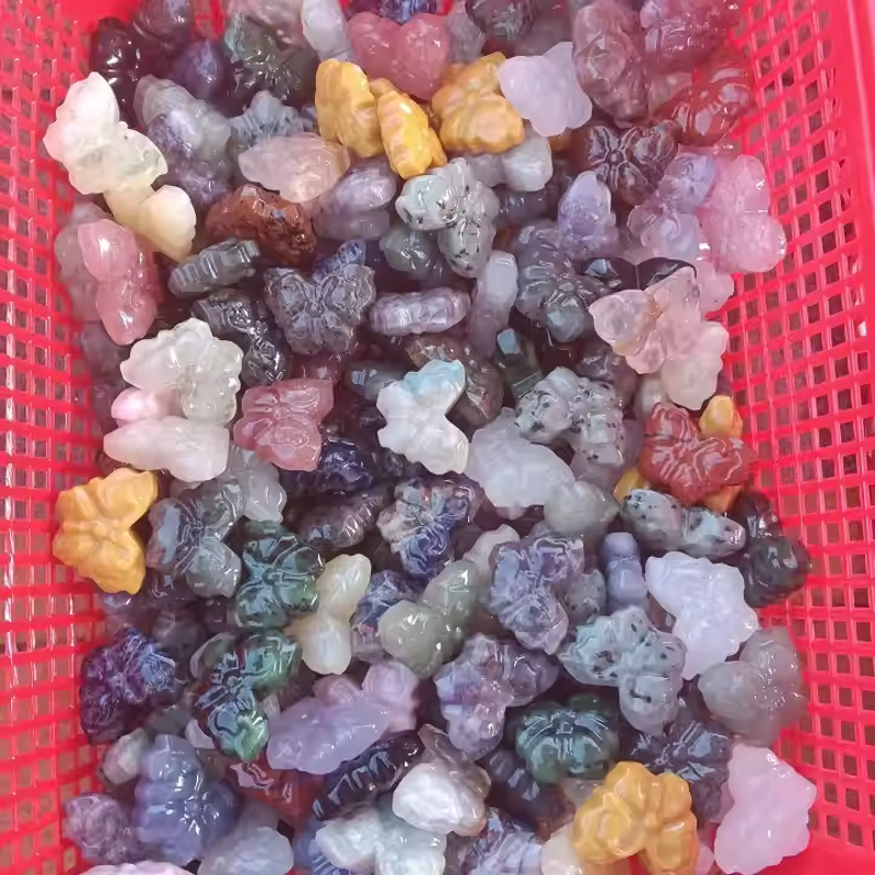 Quartz Butterfly Craft Manufacturer - High Quality Natural Crystal Colorful for Decoration Mixed Material Wholesale Healing
