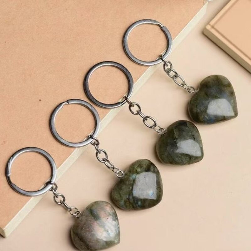 Labradorite Heart Pendant Manufacturer - Polished Creative Personalized Bag Charms Crystal Accessories Gifts