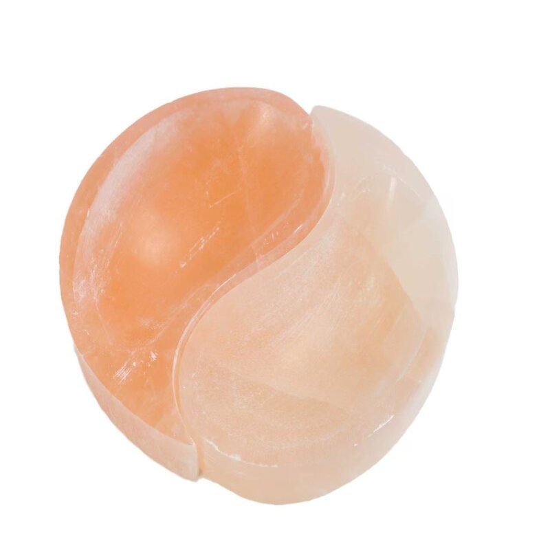 Orange Gypsum Tai Chi Bowl Manufacturer - Natural Creative Crystal Craft for Desktop Decoration