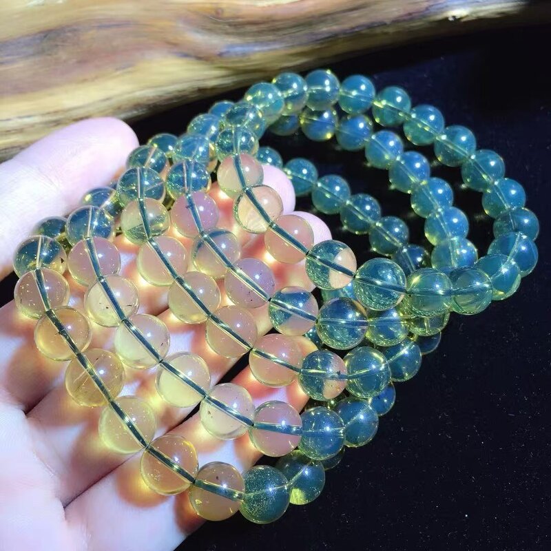 Blue Amber Crystal Ornament Manufacturer - 2A Grade Mexican 9mm Excellent Blue Hue with Volcanic Ash Handmade