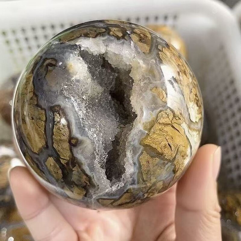 Agate Druzy Sphere Manufacturer - Wholesale High Quality Natural Healing Carving Gemstone for Home Decoration Beautiful Gift