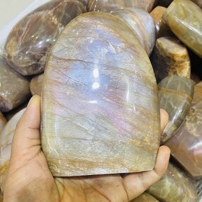 Peach Moonstone Crystal Ball Manufacturer - High Quality Flashy Orange Free From Reiki Fengshui Quartz Folk Craft