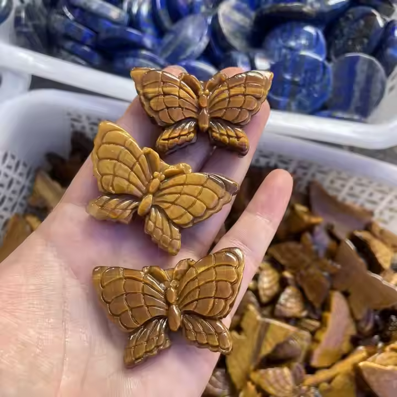 Crystal Butterfly Craft Manufacturer - Wholesale Natural Tiger Eye Stone Feng Shui Polished Quartz for Decorative Healing