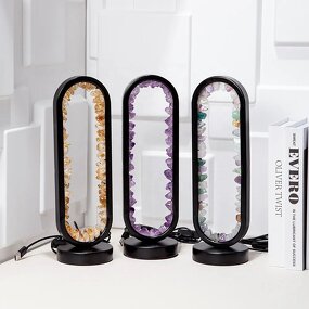 Crystal Raw Quartz Stone Light Manufacturer - Natural Adjustable Brightness Oval Amethyst Lamp Table Light Gift
