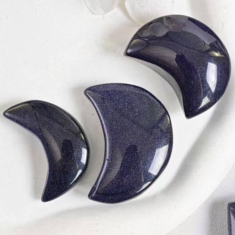 Blue Sandstone Crystal Crafts Manufacturer - for Home Decor Handheld Ornaments Display Stones