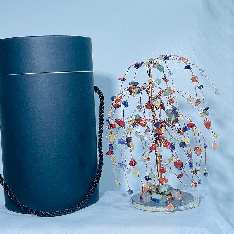 Weeping Willow Money Tree Manufacturer - Three-Layer Decorative Crystal Agate Base Home Office Desktop Wishing Old Product