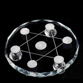 White Crystal Seven Star Array Stand Manufacturer - Wholesale Different Sizes Natural Base for Crystal Spheres