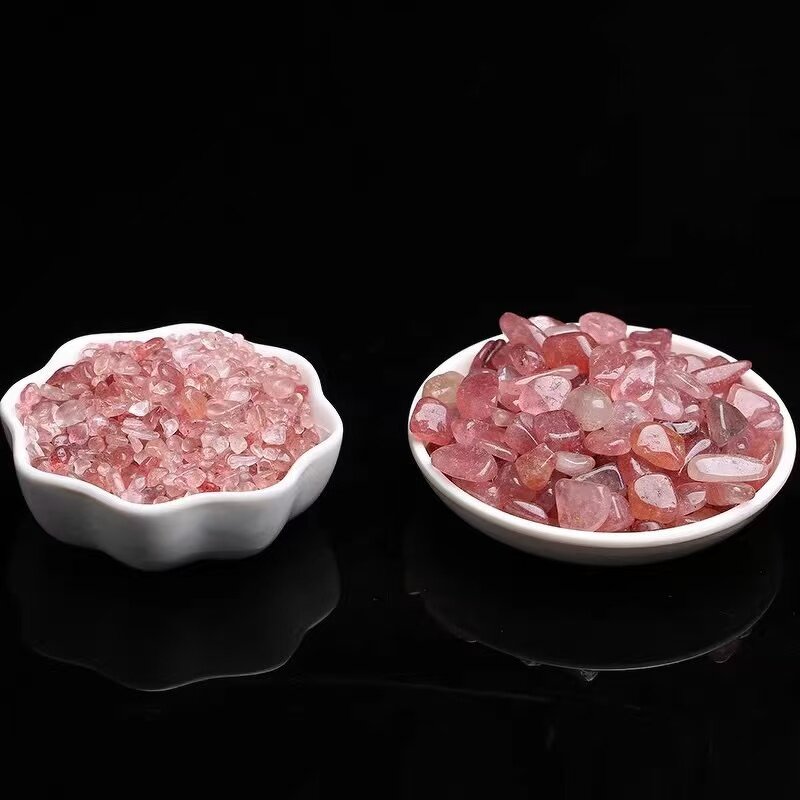 Red Strawberry Quartz Gravel Manufacturer - Wholesale Natural Demagnetization Purification for Fish Tank Potted Plant Decoration