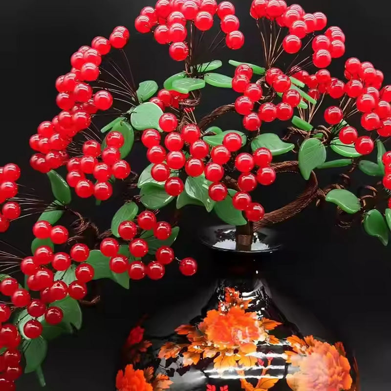 Carnelian Money Tree Manufacturer - Wholesale Natural High Quality Lucky Tree Ceramic Basin Feng Shui Flower Theme