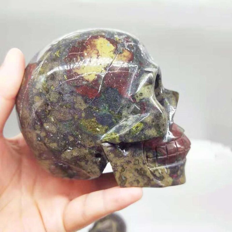 Gemstone Healing Quartz Cranium Manufacturer - Natural Dragon Blood Stone Crystal Skulls