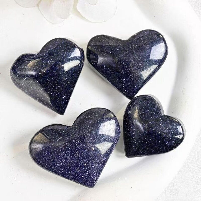 Blue Sandstone Crystal Crafts Manufacturer - for Home Decor Handheld Ornaments Display Stones