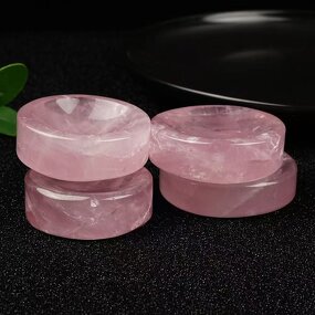 Rose Quartz Round Crystal Bowl Manufacturer - Natural Creative Carving for Home Unique