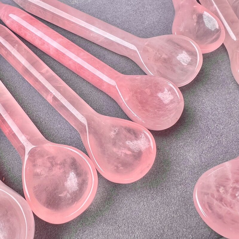 Pink Rose Quartz Crystal Spoon Manufacturer - Hot Sell Yoga Multifunctional Massage Stick for Face Beauty
