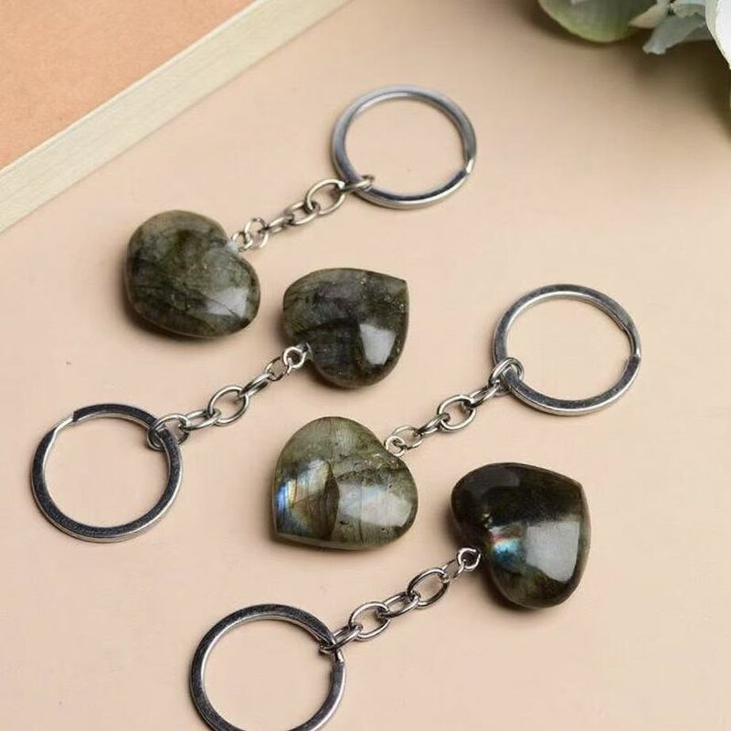 Labradorite Heart Pendant Manufacturer - Polished Creative Personalized Bag Charms Crystal Accessories Gifts