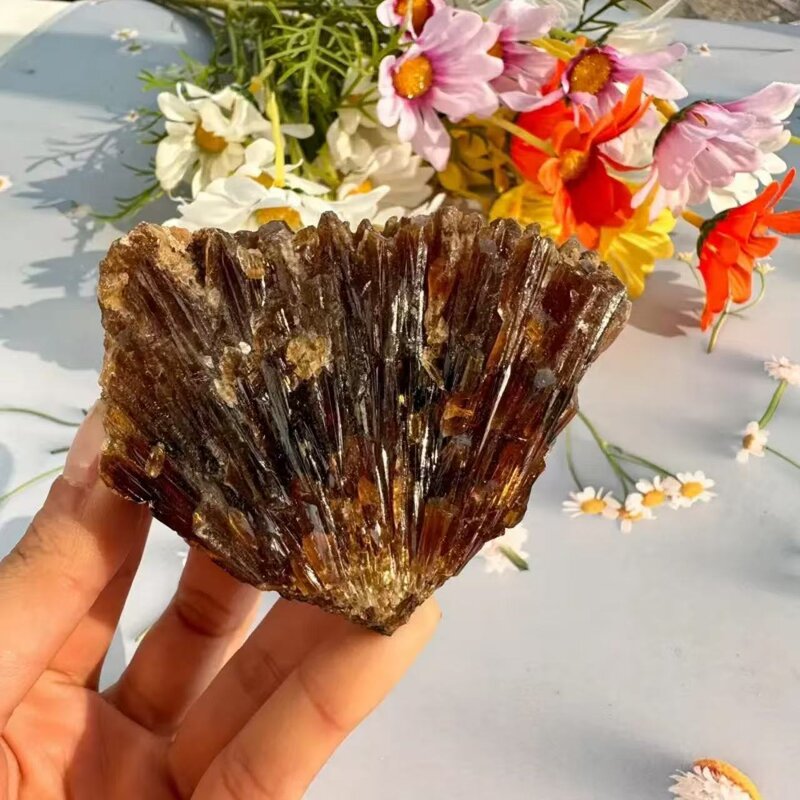 Amber Ore Specimen Manufacturer - Natural Raw Feng Shui Style Calcite Crystal for Home Desktop Ornament Garden Souvenir