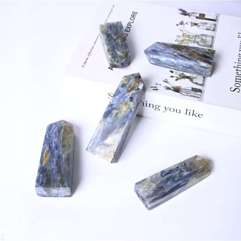 Kyanite Square Column Manufacturer - Natural Crystal Fashionable Home Office Desktop Decorative Hand Carved Business Gift