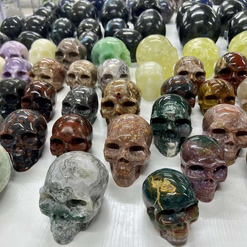 Gemstone Healing Quartz Cranium Manufacturer - Natural Dragon Blood Stone Crystal Skulls