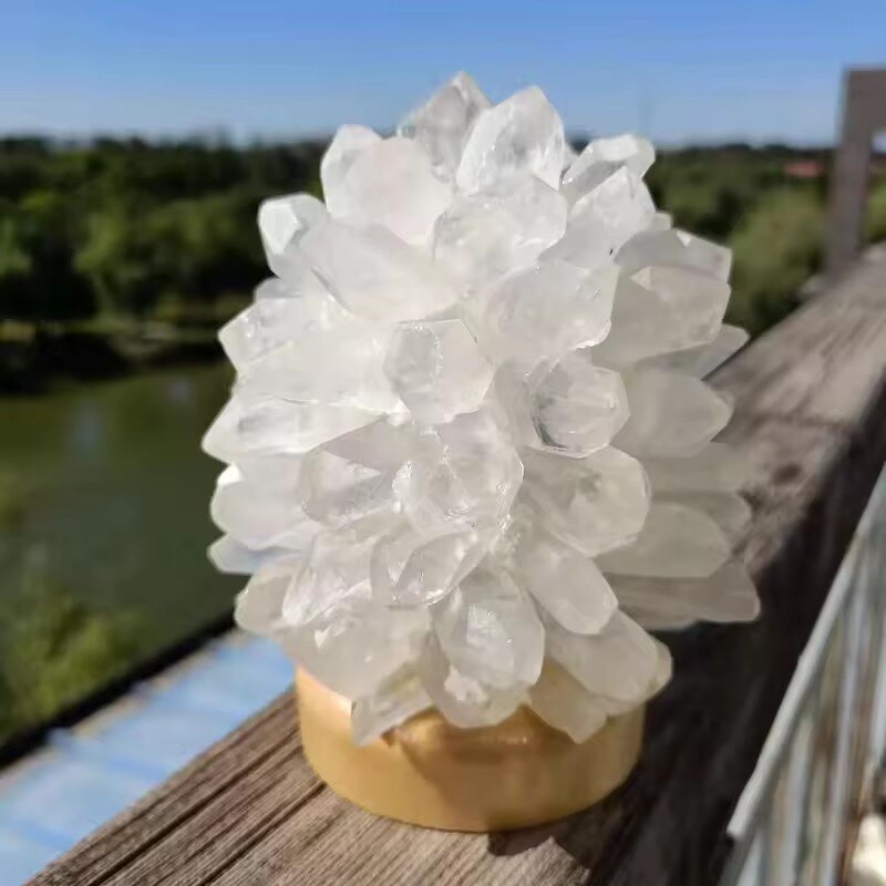 Crystal Cluster Lamp Manufacturer - Natural Clear Quartz Point Amethyst Flower Gemstone Healing Decoration