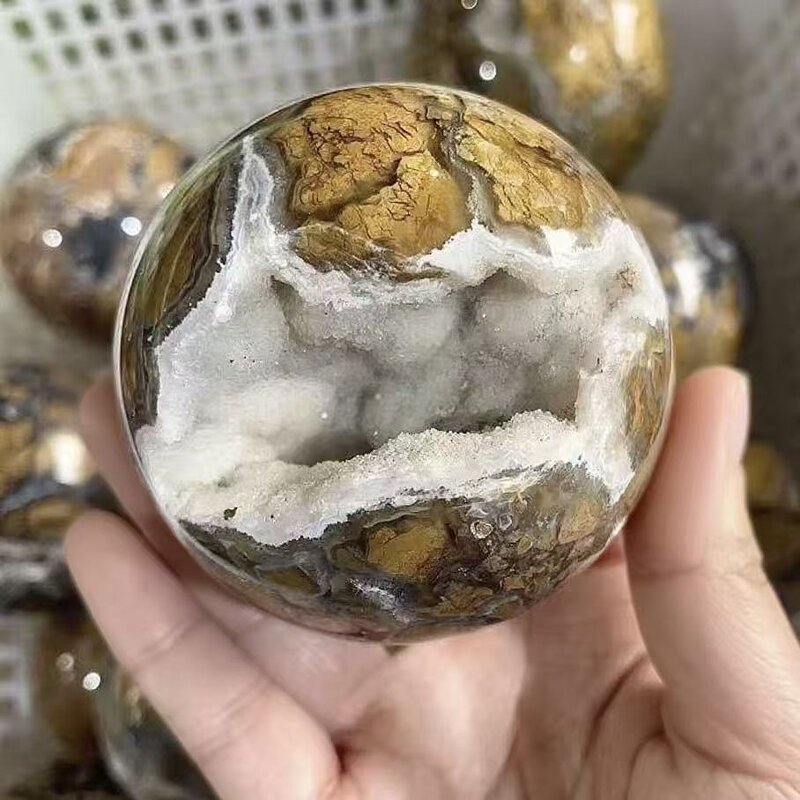 Agate Druzy Sphere Manufacturer - Wholesale High Quality Natural Healing Carving Gemstone for Home Decoration Beautiful Gift
