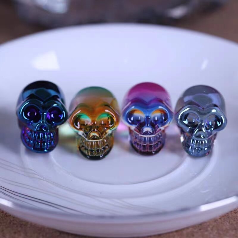 Electroplating Aura Crystal Skulls Manufacturer - Wholesale Natural Hand Carved