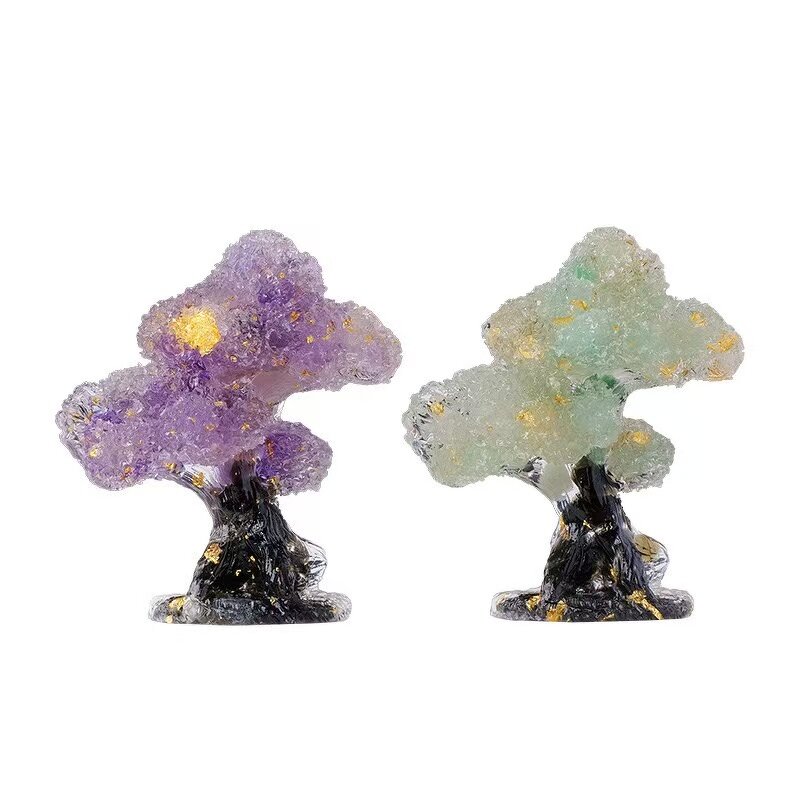 Crystal Resin Pine Ornaments Manufacturer - Wholesale Natural Creative Small Tree Crafts for Home Decor Guest Greeting