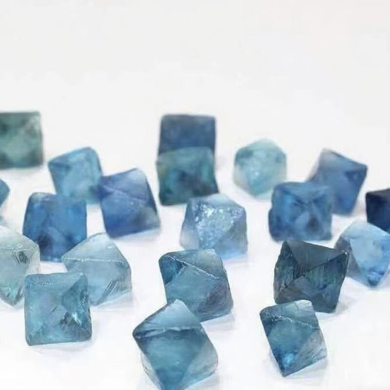 Blue Fluorite Octahedral Ore Specimen Manufacturer - Natural Crystal Polished Business Gift Model for Feng Shui Angel Mascot