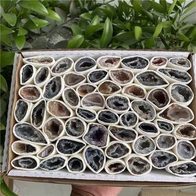 Agate Treasure Bowls Manufacturer - Mini Geode Pendants Raw Stone Decorations Natural Thunder Egg Agate Set