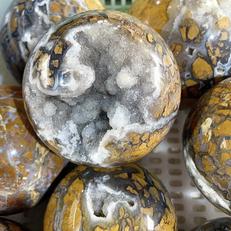 Agate Druzy Sphere Manufacturer - Wholesale High Quality Natural Healing Carving Gemstone for Home Decoration Beautiful Gift