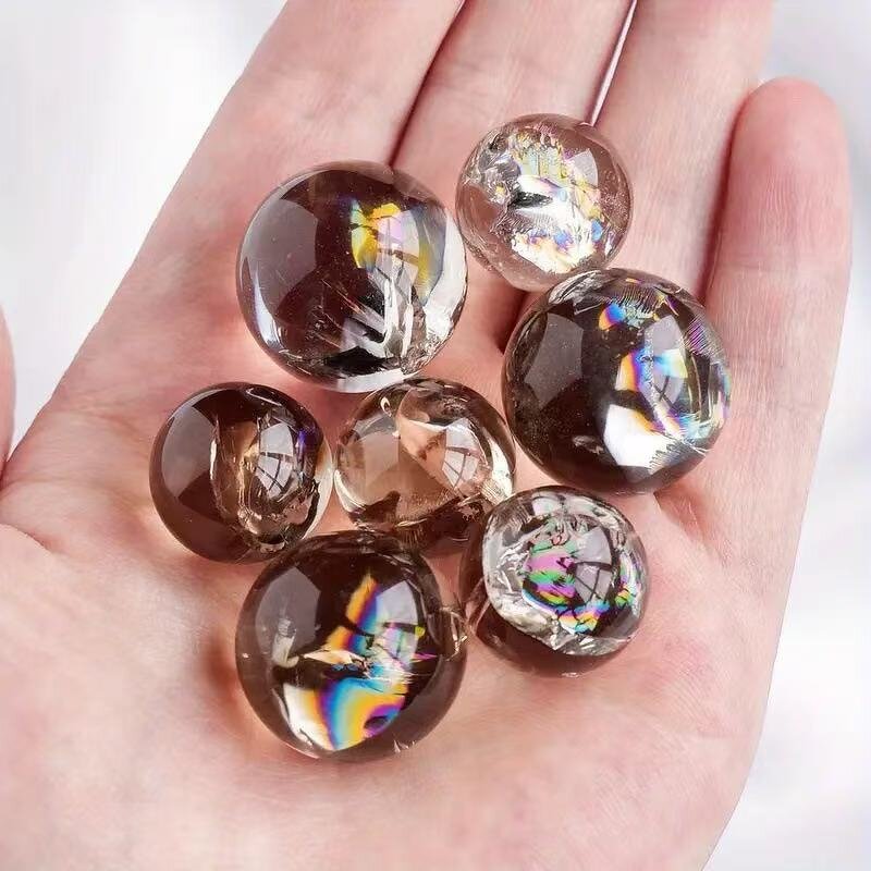 Smoky Quartz Crystal Balls Manufacturer - High Quality Natural with Rainbow Effects Polished Seven-Star Array Mascot Raw