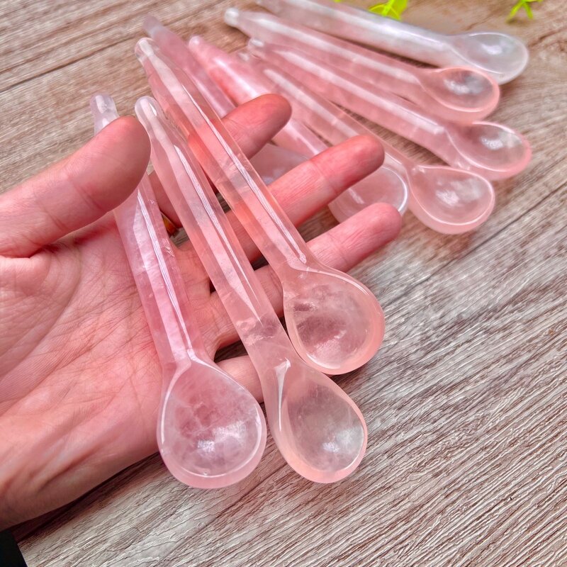 Pink Rose Quartz Crystal Spoon Manufacturer - Hot Sell Yoga Multifunctional Massage Stick for Face Beauty