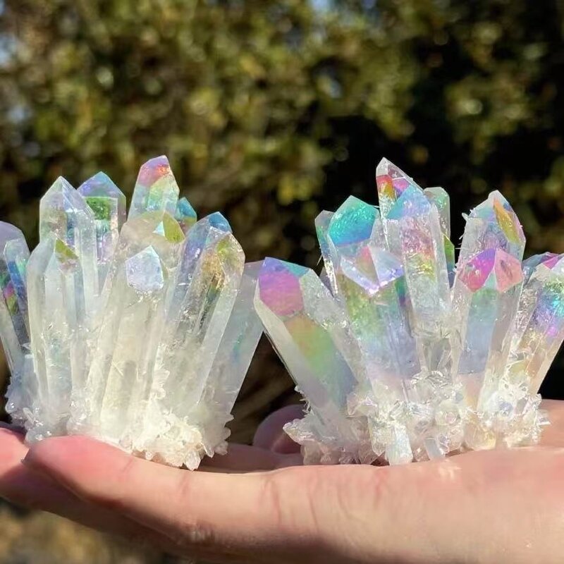 Crystal Angel Ornament Manufacturer - Clear with AB Color Electroplated Raw Stone for Home Desk Decoration