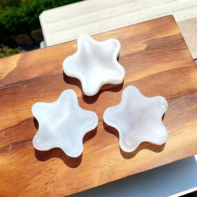 Moroccan Selenite Pentagonal Bowl Manufacturer - Natural Raw Gypsum Stone for Energy Cleansing