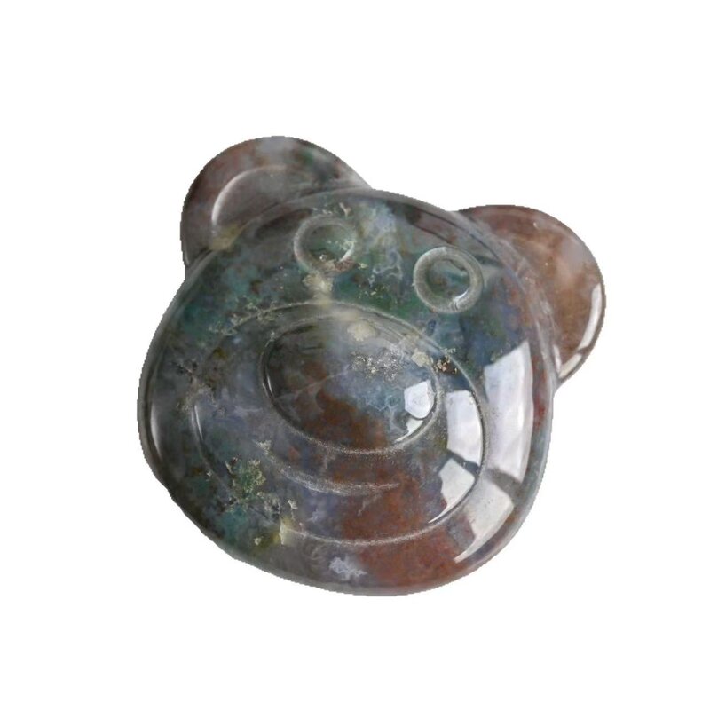 Ocean Jasper Bear Figurines Manufacturer - Natural Polished Raw Crystal Stones Animal-Themed Home Desktop Decor Hand Carved