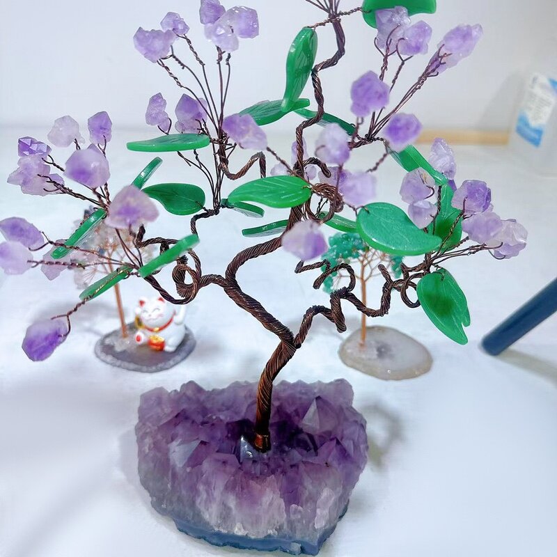 Amethyst Tree Decoration Manufacturer - Natural Raw Mine New Style for Home Welcome Pine Stone