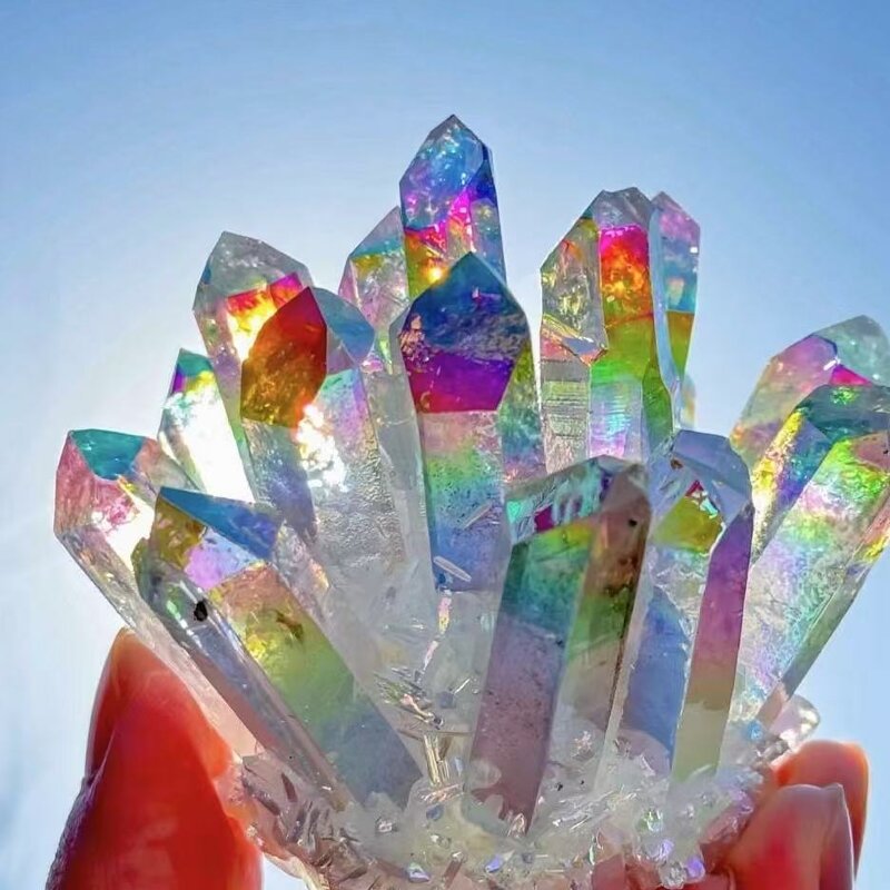 Crystal Angel Ornament Manufacturer - Clear with AB Color Electroplated Raw Stone for Home Desk Decoration