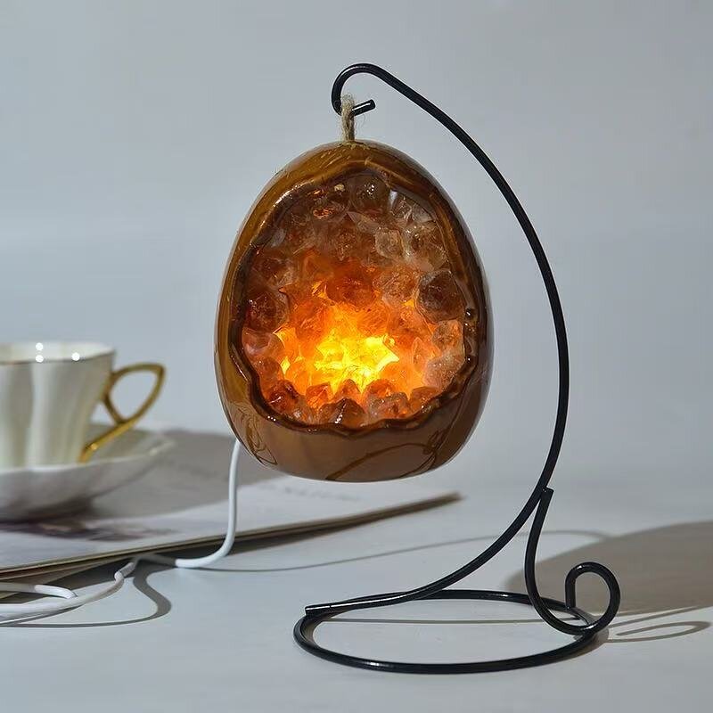 Amethyst & Citrine LED Night Light Manufacturer - Natural Dinosaur Egg Home Decor Ornament
