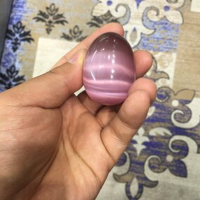 Sky Pink Cat's Eye Stone Egg Manufacturer - Wholesale Shaped Specimen Gemstone Crystal Massage Yoni Egg