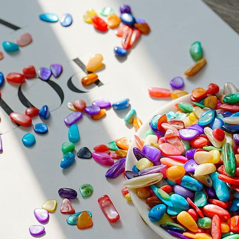 Crystal Shell Chips Manufacturer - Wholesale Small Multicolor Granules DIY for Paving Flower Pot Landscaping Polished