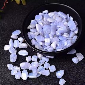 Blue Chalcedony Gravel Manufacturer - Wholesale Natural Small Particle Blue Vein Agate for Fish Tank Decoration Polished