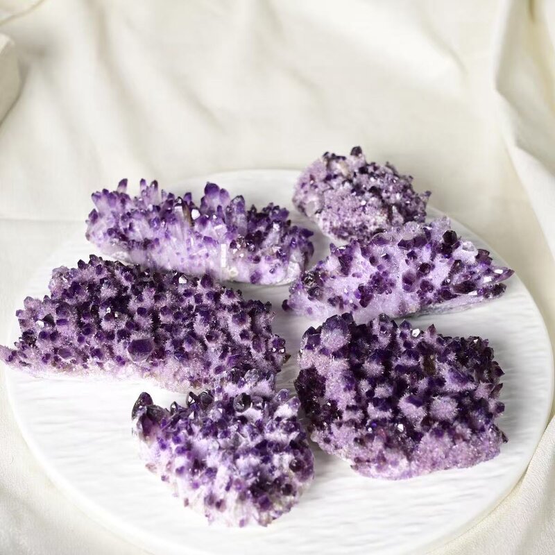 Purple Amethyst Clusters Manufacturer - Natural Short Crystal Buds Chrysanthemum Mineral Specimen Ornaments