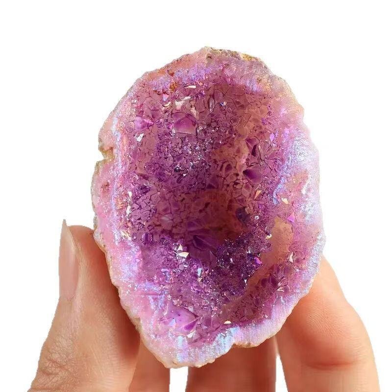 Purple Geode Crystal Ore Manufacturer - Natural Raw Stone Electroplated for Decoration