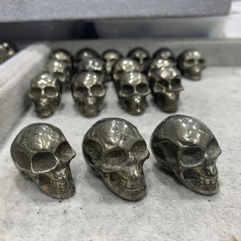 Quartz Crystal Mini Carved Skulls Manufacturer - Hot Sale Small Iron Pyrite for Gift