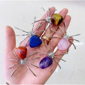 Halloween Spider Ornaments Manufacturer - Natural Crystal Tumbled Stone Figurines Decorative Props