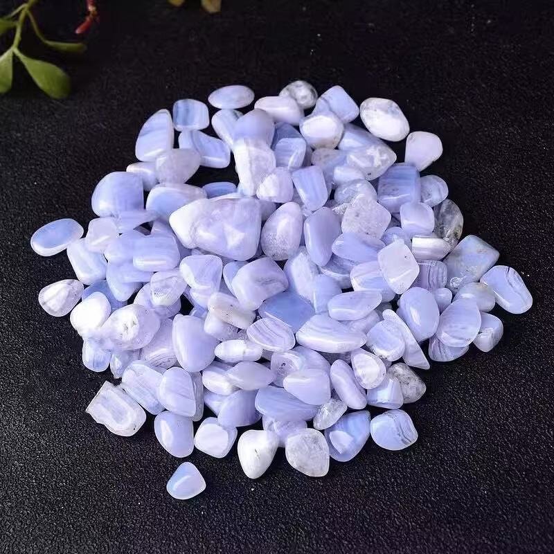 Blue Chalcedony Gravel Manufacturer - Wholesale Natural Small Particle Blue Vein Agate for Fish Tank Decoration Polished