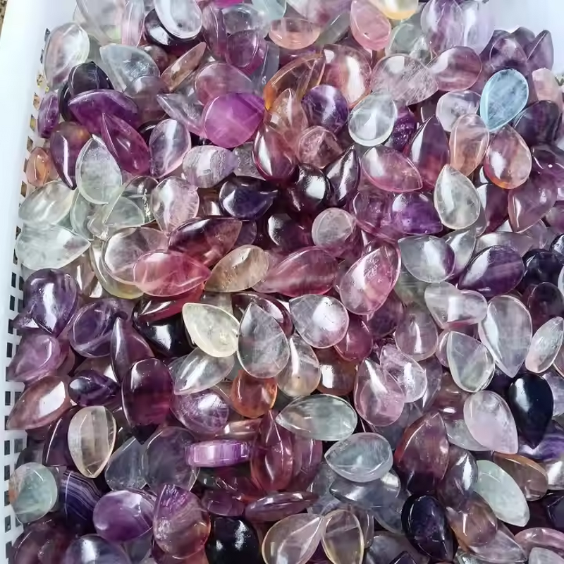 Rainbow Fluorite Healing Crystal Craft Manufacturer - Wholesale High Quality Polished Quartz Drop for Feng Shui Home Decoration