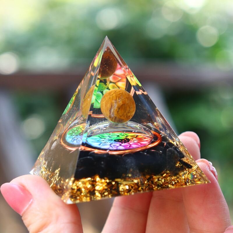 Crystal Pyramid Manufacturer - Wholesale 5cm Healing Seven Chakra Orgone for Room Decoration