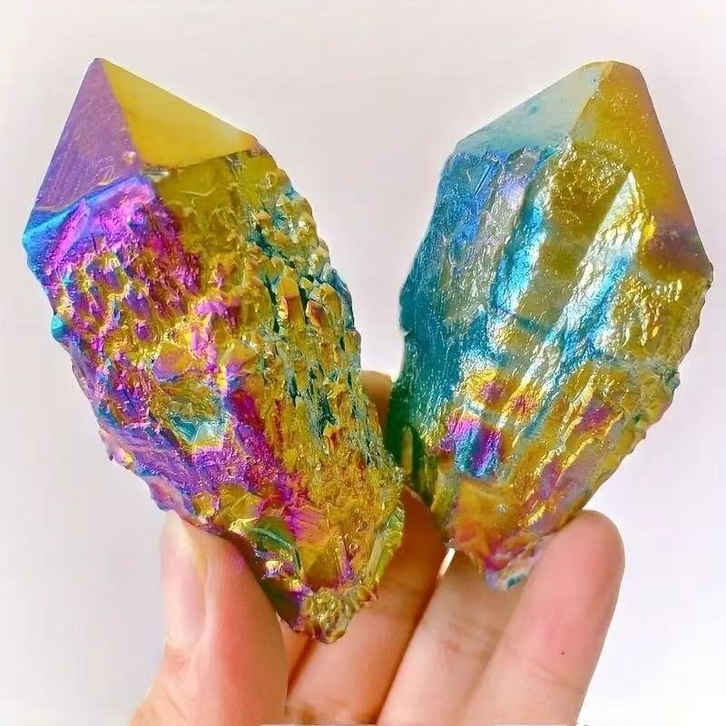 Electroplated Pineapple Backbone Quartz Crystal Manufacturer - Natural Rainbow Home Desktop Decoration