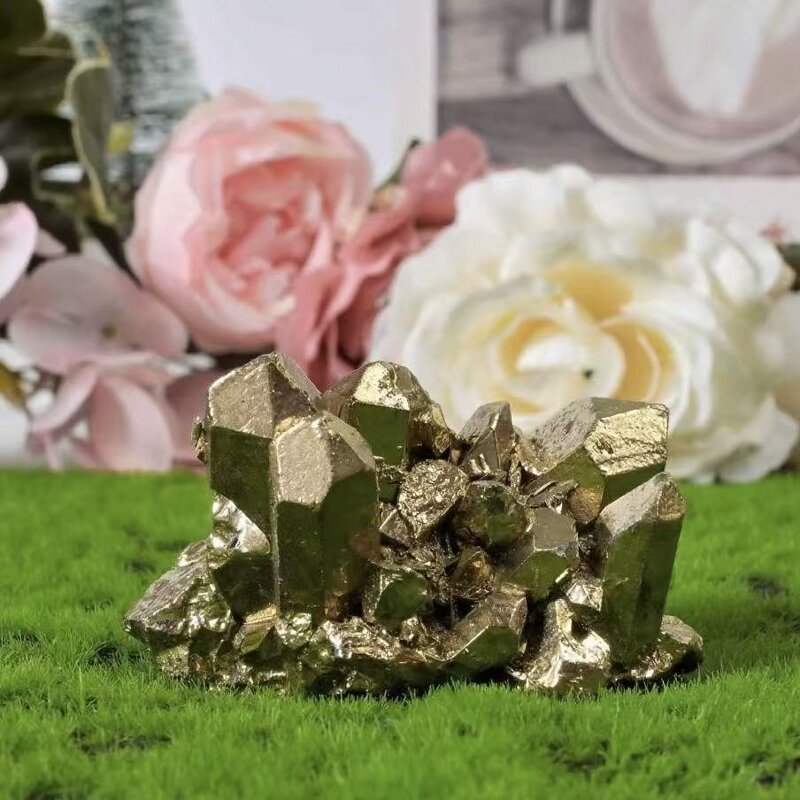 Electroplated Crystal Clusters Ornament Manufacturer - Natural Gold Silver Desk Like Mountains Unique Crafted